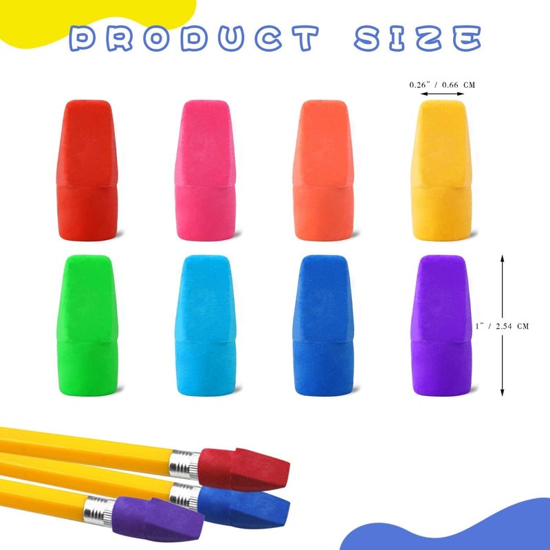 PRALB 400pcs Pencil Top Eraser Bulk Caps for Pencils,Chisel Shape Erasers Toppers for Party Favors Games Prizes, Pencil Top Erasers Cap for Home School Classroom Office - Image 3